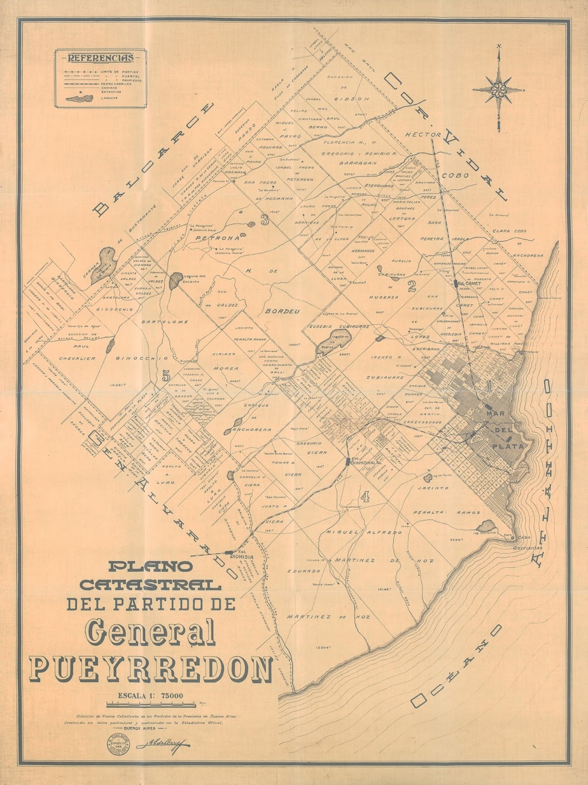 Plano catastral del Partido de General Pueyrredon
