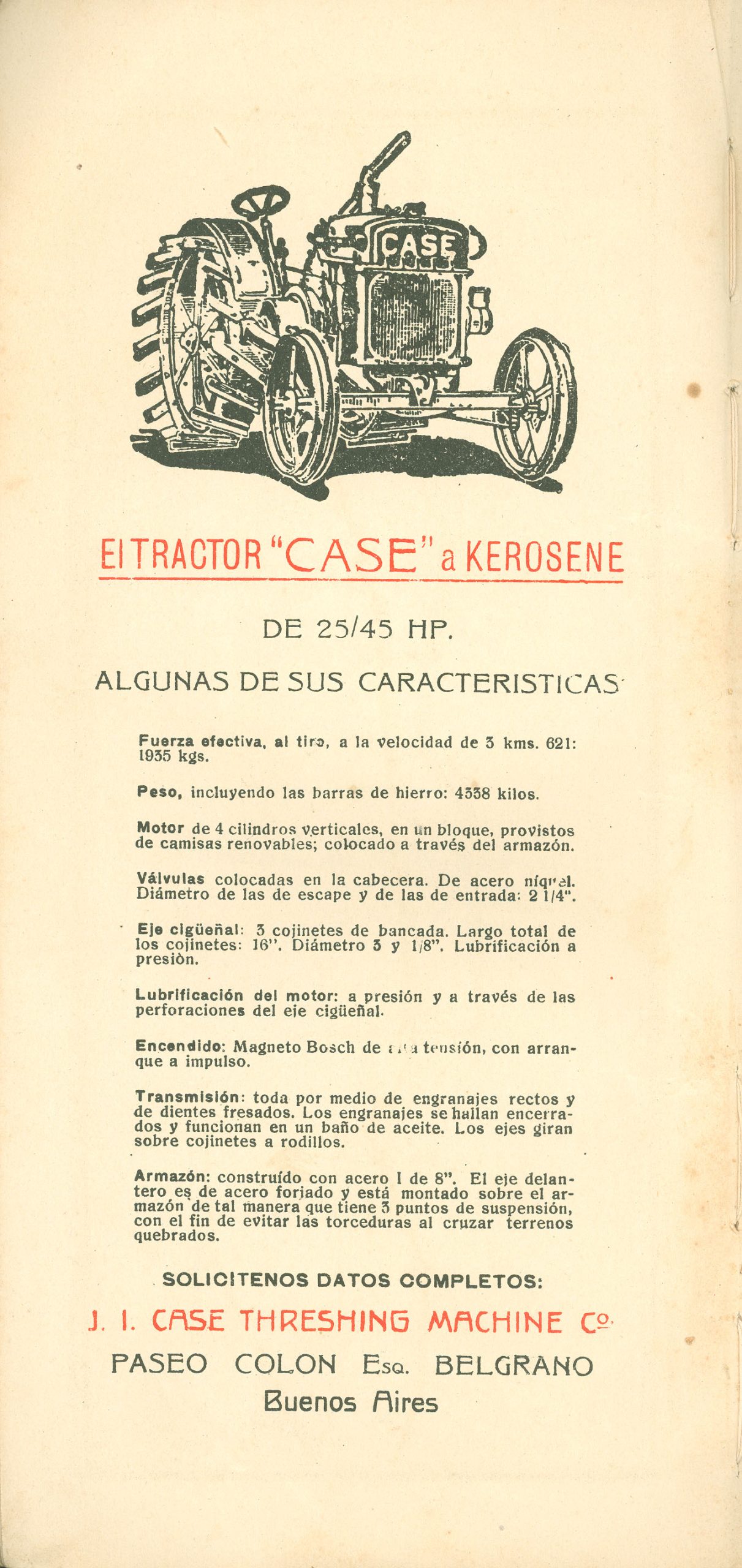 El tractor Case a Kerosene