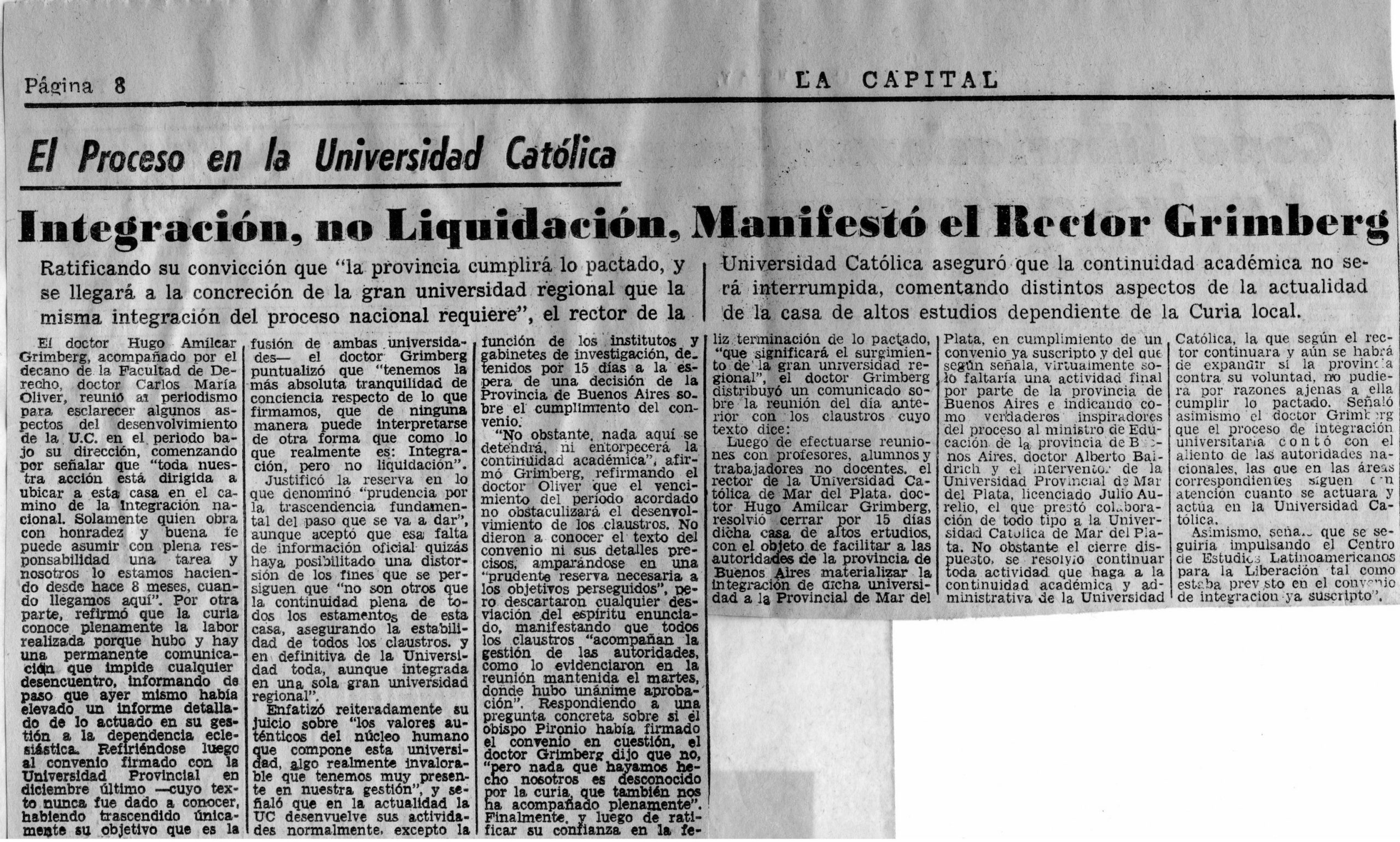 El Proceso en la Universidad Católica