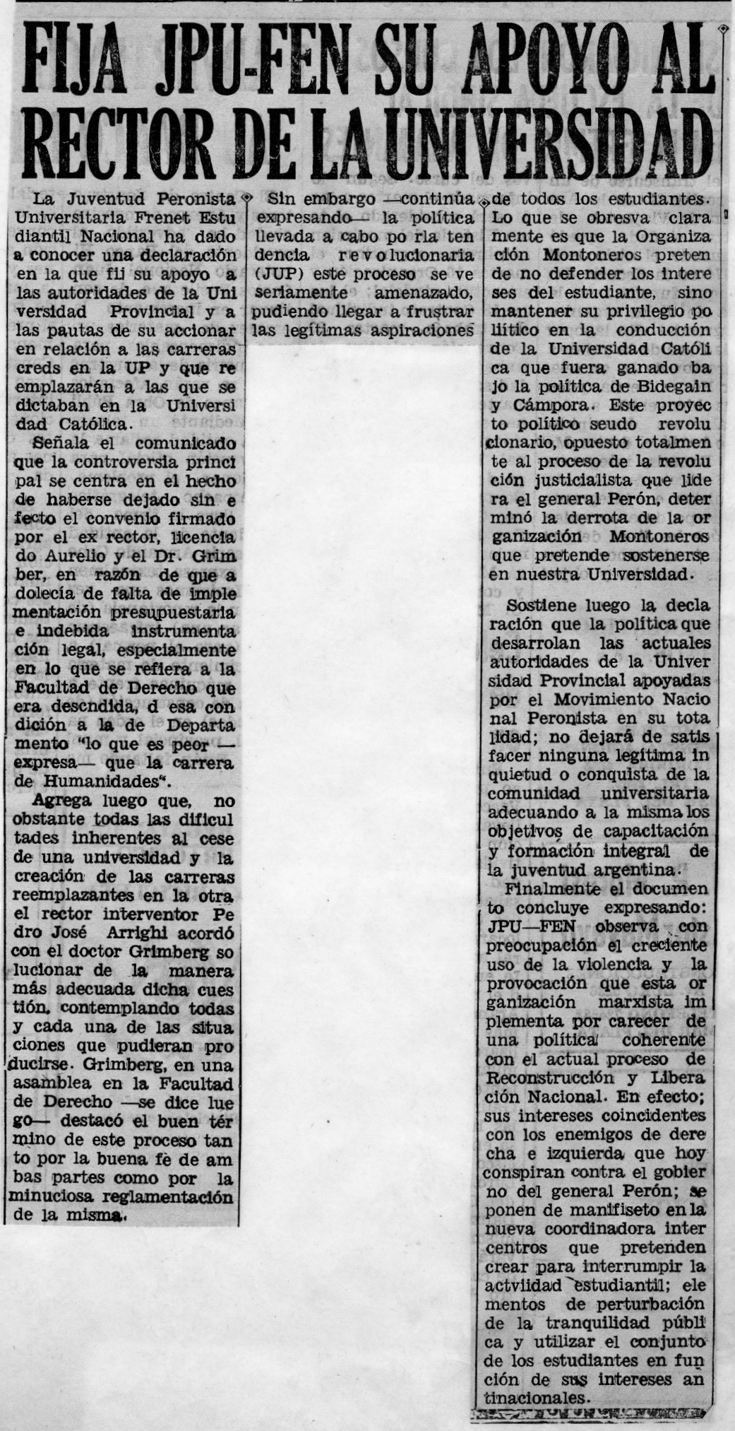 Fija JPU FEN su apoyo al Rector de la universidad