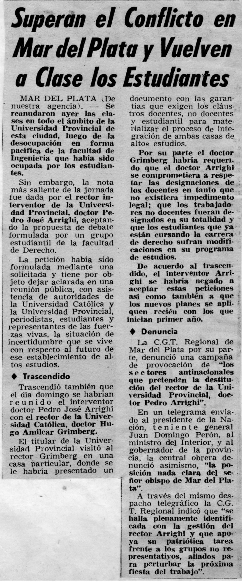 Superan el Conflicto Mar del Plata y Vuelven a Clase los Estudiantes