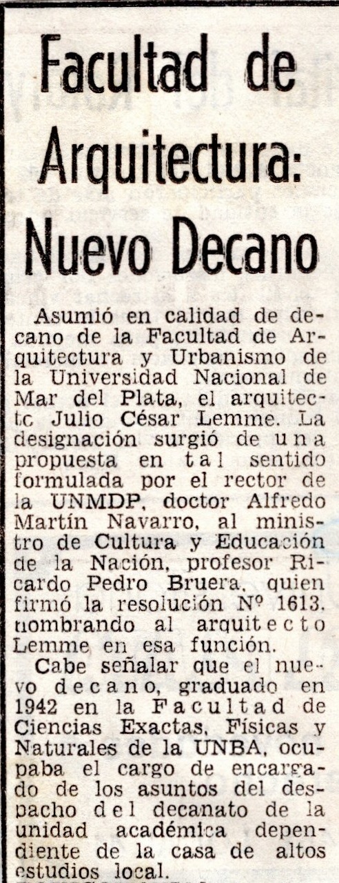 Facultad de Arquitectura: Nuevo Decano